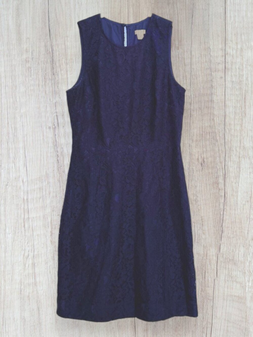 J.Crew Navy Blue Floral Lace Sleeveless Fit Flare Dress Size 2